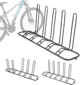 Bike Rack Bicycle Floor Parking Stand for 5 Bikes, Adjustable Dual Purposes Bike Storage Holder for Garage, 2 Extra Floor Anchor Brackets Available, Indoor and Outdoor Use