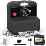 CAMCLID Kids Camera Instant Print, 3,0 Inch/48MP Instant Camera for Kids, 2.5K UHD Digital Video with 32GB Card, Christmas Birthday Toy Gifts for Girls Boys 3 4 5 6 7 8 9 10 Years Old (Black)