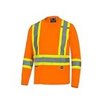 Pioneer Soft Moisture-Wicking High Visibility Long Sleeve Shirt, Premium Birdseye, Orange, L, V1051250-L