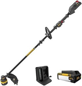 Cat DG610 60V 15” Brushless String Trimmer Cordless with Dual Line Bump Feed Head, Edger with Quick Line Load, Weed Trimmer with ECO Mode for Extended Runtime – Battery & Charger Included