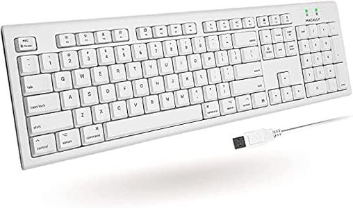 Macally Full-Size USB Wired Keyboard for Mac Mini/Pro, iMac Desktop Computer, MacBook Pro/Air Desktop w/ 16 Compatible Apple Keyboard with Numeric Keypad, Rubber Domed Keycaps - Spill Proof