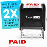 Paid with Check and Date - ExcelMark Self-Inking Rubber Stamp - A1539 Red Ink