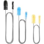 3 Pieces Aquarium Filter Hose Brush Stainless Flexible Tube Cleaning Long Brush Double-ended Bent Pipe Cleaner Brush Steel Spring for Lab Fish Tank Aquarium, 3 Color (61.02 inches, 78.74 inches)