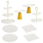 8-set Cake stands white ceramic Cup