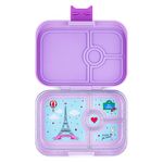 Yumbox Panino Bento Box for Kids & Adults - 4 Compartment Portable Lunch Box - BPA and phthalates-Free - ABS Exterior Box, Removable Titan Tray & Silicone Seal - Purple Exterior, Paris Tray, 755ml