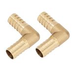 Brass Hose Barb Fitting, 3/4" 90 Degree Barbed Elbow,2pcs