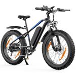 AOIHO Electric Bike, 26" × 4.0" Fat Tyre Electric Mountain Bike with 48V 18Ah/15Ah/13Ah Battery, 85NM 250W Motor, 5 PAS LCD Display, Electric Bike for Adults 100-150KM Range, E Bike for Men Women MTB