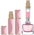 YIERSO 10ml Perfume Travel Atomizer,Genuine Leather Bottom Filling Refillable Perfumes Bottle,Mini Cologne Fragrances Dispenser,Portable Sprayer Pocket Size for Plane Trip Gift 0.34oz (Pink)