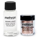 Mehron Metallic Powder with Mixing Liquid Kit - Rose Gold