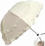 URAWESO Princess Lace Parasol Sun UV Protection Folding Travel Lolita Umbrellas for Wedding Party Decoration Photoshoot