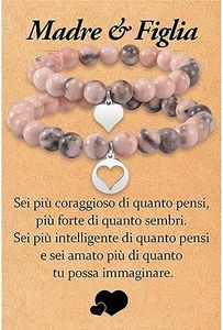 CheersLife Bracciale Mamma e Figlia Braccialetto Mamma e Bambina Bracciale Ragazza Madre Torna a Scuola Regali Gioielli Mamma e Me Natale Ringraziamento