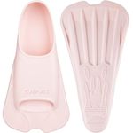 CAPAS Swim Training Fins Comfortable Silicone Swimming Floating Flippers with Mesh Bag for Kids Adult Men Women Short Blade Build Leg Strength (Pink, L (Adults UK Size 8-9))