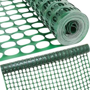 Houseables Fencing, Temporary Fence, Snow Fence, 4x100' Feet, 10.55 lb/roll, Green Plastic Fencing, Deer Netting, Plastic Mesh Roll, Safety Netting, Construction, Yard, Garden, Chicken, Dogs, Backyard