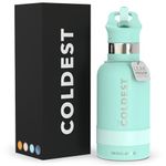 The Coldest Kids Water Bottle - Stainless Steel Bottle with Flip Top Straw Lid 2.0- Black 12 oz (Mint Green)