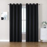 CUCRAF Black Blackout Curtains 84 inch Length,Thermal Insulated Room Darkening Window Curtains for Bedroom,Light Blocking Drapes for Living Room,Set of 2 Panels, 52 x 84 Inch