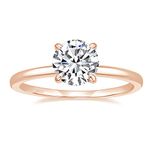 EAMTI 1.5CT 925 Sterling Silver Rose Gold Engagement Rings Round Cut Solitaire Cubic Zirconia CZ Wedding Promise Rings for Her Wedding Bands for Women Size 7