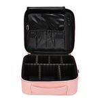 GOCART WITH G LOGO Train Case for Makeup Organizer Storage with Adjustable Dividers Vanity Box (12 INCH, Baby Pink)