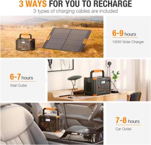 GRECELL 500W Portable Power Station – 519Wh Solar Generator, 2 AC Outlets, 10-Port Backup for Camping & Emergency