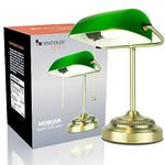 Newhouse Lighting Morgan Antique Green Adjustable Energy-Efficient LED Bankers Desk Lamp with 1 Free 3.5-Watt Bulb Included