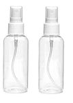 DSMO 100ML Empty Refillable Fine Mist Sprayer Atomizer Spray Bottle with Ultra-Fine Mist Pump and Cap, for Home/Travel/Beauty/Makeup/Sanitizer-100ml,Transparent (Pack of 2)