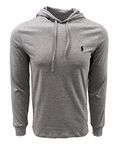 POLO RALPH LAUREN Men's Long Sleeve Jersey Knit Pullover Hoodie (Large, Grey Heather (Black Pony)), Grey Heather (Black Pony), L