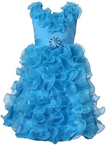 Richie House Little Girls' Princess Bridal Dress,Turquoise 3/4