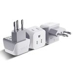 Ceptics Canada to Brazil Travel Adapter (Type N) - Dual Input - Ultra Compact - Charge your Cell Phone, Laptops, Tablets (CT-11C, 3 Pack)