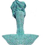 Fu Store Mermaid Tail Blanket Crochet Blanket for Women Girls All Seasons Sofa Sleeping Blanket Birthday Wedding Mother's Valentine's Day 71‘’x35‘’ Mint Green