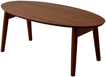 EMOOR Wood Folding Oval Coffee Table (Walnut Veneer) 35x17x14in