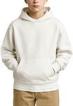 JustBlanks Youth Hoodies for Boys Girls Fleece Sweatshirt Children Pull on Hoody sweatshirt Youth Hooded Sweatshirt - White - M