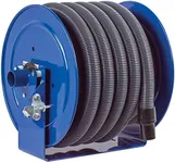 Coxreels SH-N-550 Super Hub Series | Retractable Air Hose Reel | Air/Water ¾” Hose I.D. (Included) & Auto Rewind Storage Reel | Multi Position Lock | 50' Length PVC | 300 PSI Rated | Made in USA