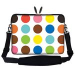 17 17.3 inch Colorful Dot Design Laptop Sleeve Bag Carrying Case with Hidden Handle & Adjustable Shoulder Strap for 17" 17.3" or Small Size Notebook PC