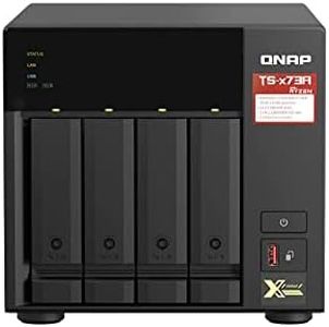 QNAP 4 Bay 8G DDR4 AMD V1500B Quad-Core 2.2 GHz Processor 2X M.2 2280 PCIe Gen3 Network Attached Storage