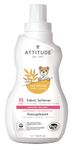 ATTITUDE Fabric Softener for Baby with Sensitive Skin, Plant and Mineral-Based Ingredients, Hypoallergenic Vegan and Cruelty-free Apparel and Household Products, Unscented, 35 Loads, 1 Liter