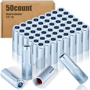 Blulu 50 Pcs 1/2"-13 Drop in Anchor Zinc Plated Inner Female Thread Expansion Anchor Drop in Anchors Expansion Screws Internal Forced Expansion Bolts for Solid Concrete