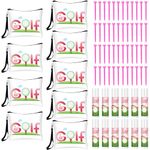 Bulyoou 12 Set Golf Gifts for Women with 12 Canvas Makeup Cosmetic Bags 12 Golf Lip Balms and 48 Pink Golf Tees Golf Accessories for Golfer Ladies Girls Golf Party Favors, pink