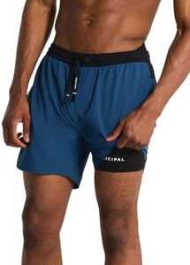 Municipal Men's Daybreak Lined 5" Shorts, Blue Wing/Black, Large