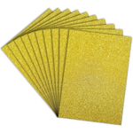 Paraspapermart A4 Size Glitter Foam Sheets, Golden Colour, Pack of 10 Sheets- for Art & Craft, Decoration, Gift Wrapping, Scrapbooking etc