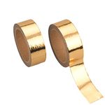 MFUOE 2 Rolls Gold Foil Washi Tape Solid 15mm x 5 Meters Decorative Masking Tape for DIY Craft Gift Wrapping Photo Frame Scrapbooking