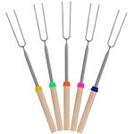 UNCO - Extendable Stainless Steel Roasting Sticks, 5 Pack, 32" - for S'Mores, Hot Dogs, Campfires and Fire Pits