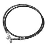 Motoforti 51.18" Length 10mm ID Motorcycle Hydraulic Brake Line Oil Hose Pipe Stainless Steel Braided Cable for ATV Motocross Sport Bikes Street Bikes Black