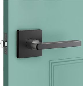 ULTRALOQ Door Lever, Exclusive Entry Door Handle for Deadbolt Lock, Adjustable Latch Backset, Matte Black