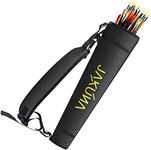 JAKUNA Hip and Back Quiver for Arrows - Black Arrow Quiver for Kids and Adults - Adjustable Arrow Holder with a Padded Strap and Belt Clip - Archery Accessories for Field and Practice (Black)