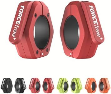 Forcefree+ Barbell Clips (Pair), Magnetic Barbell Clamps, Quick Release Olympic Barbell Clamps with Anti Slip TPR Grip, Barbell Collars for Secure Weightlifting & Powerlifting(MAG, RED)