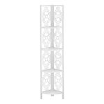 Monarch Specialties I 3623 Bookshelf, Bookcase, Etagere, Corner, 4 Tier, 62" H, Office, Bedroom, Metal, Laminate, White, Transitional