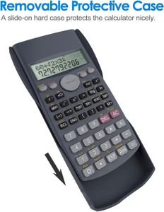 Helect 2-Line Scientific Calculator – Engineering, School & Business, Black