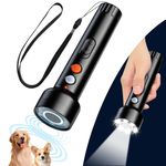 Anti Barking Device, Ultrasonic Dog Barking Control Devices & LED Flashlight, Rechargeable Dog Barking Deterrent 3 Modes 16.4Ft Stop Dog Bark No Bark Device Anti-Bark Dog Training Tool Safe for Dogs