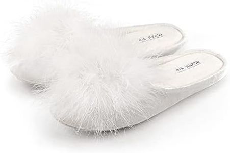 BCTEX COLL Women's Cozy Velvet Memory Foam House Slipper,Ladies Fuzzy Bedroom Slipper Non-slip Sole (7-8, White, numeric_7)