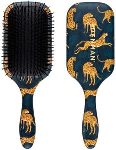 Denman Ultra Detangler Paddle Hairbrush, Best for Long Hair, Wigs and Extensions for Tug Free Detangling - (Leopard) D90L
