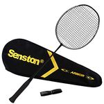 Senston N80YT Badminton Racket, Badminton Racket Carbon-Fiber Badminton Racquet, Single Professional Badminton Racket with Grip